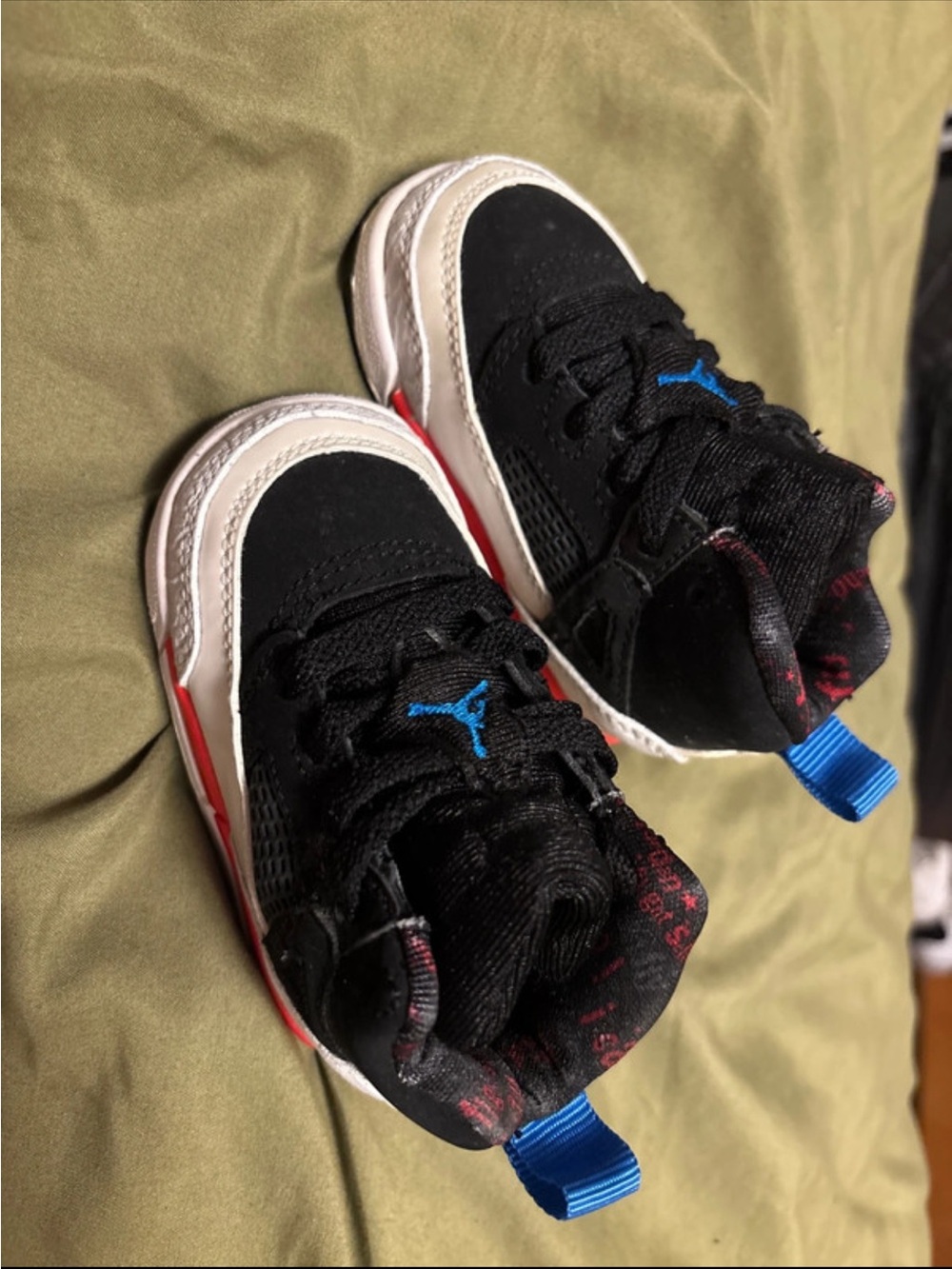 Jordan Kids Black, White & Blue High-Top Sneakers